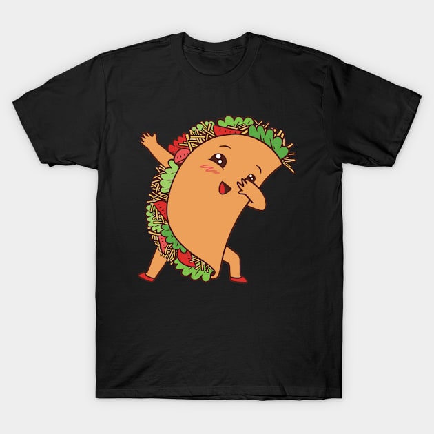 Cute Kawaii Dabbing Tacos T-Shirt by OnepixArt